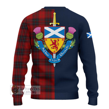 Wemyss Tartan Ugly Sweater Alba with Scottish Lion Royal Arm Half Style