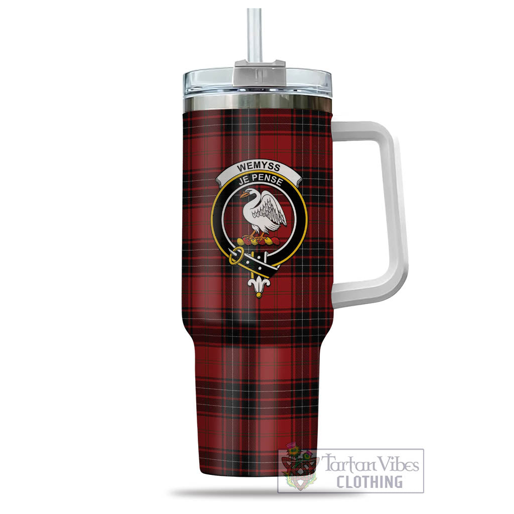 Tartan Vibes Clothing Wemyss Tartan and Family Crest Tumbler with Handle