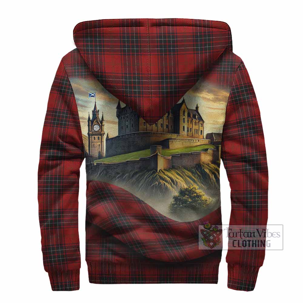 Tartan Vibes Clothing Wemyss Tartan Family Crest Sherpa Hoodie with Scottish Ancient Castle Style