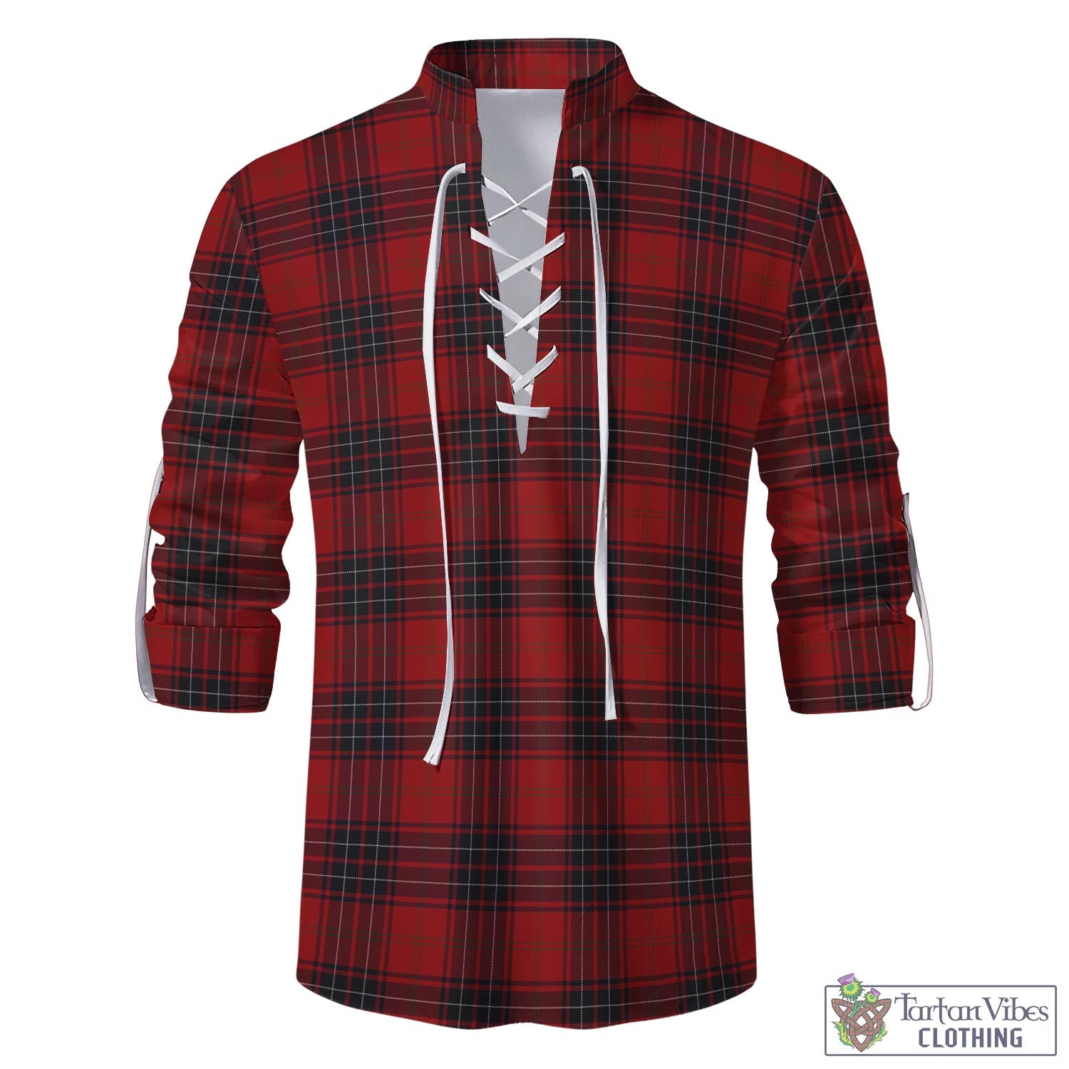 Tartan Vibes Clothing Wemyss Tartan Men's Scottish Traditional Jacobite Ghillie Kilt Shirt