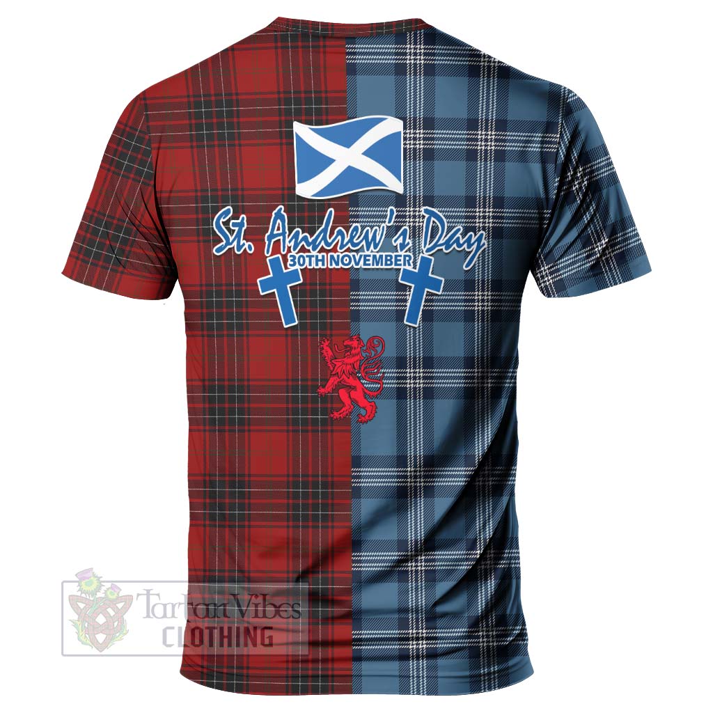 Tartan Vibes Clothing Wemyss Tartan T-Shirt Happy St. Andrew's Day Half Tartan Style