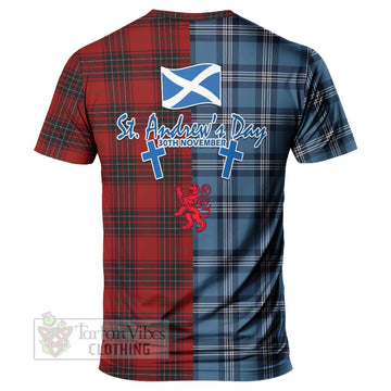 Tartan Vibes Clothing Wemyss Tartan T-Shirt Happy St. Andrew's Day Half Tartan Style