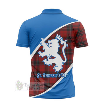 Tartan Vibes Clothing Wemyss Family Crest Tartan Zipper Polo Shirt Celebrate Saint Andrew's Day in Style