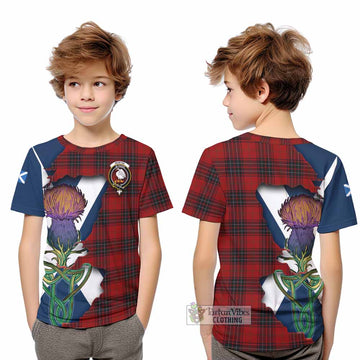 Tartan Vibes Clothing Wemyss Tartan Family Crest Kid T-Shirt Scottish Thistle Celtic Inspired