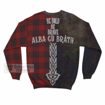 Wemyss Tartan Family Crest Sweatshirt Alba Gu Brath Be Brave Lion Ancient Style