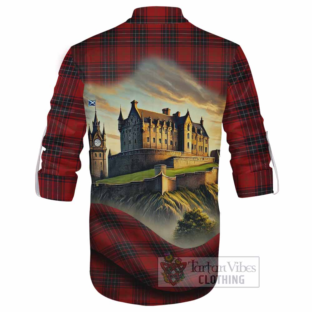 Tartan Vibes Clothing Wemyss Tartan Family Crest Ghillie Kilt Shirt with Scottish Ancient Castle Style
