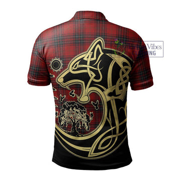 Wemyss Tartan Polo Shirt with Family Crest Celtic Wolf Style