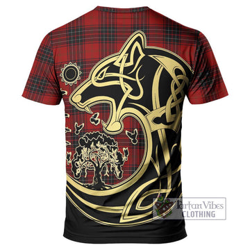 Wemyss Tartan T-Shirt with Family Crest Celtic Wolf Style - Tartan Vibes Clothing