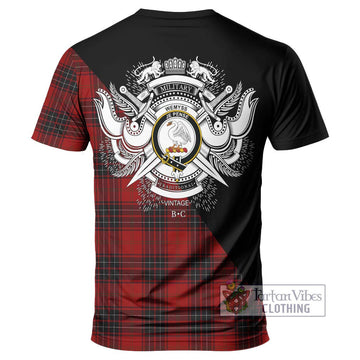 Wemyss Tartan T-Shirt with Family Crest and Military Logo Style - Tartanvibesclothing Shop
