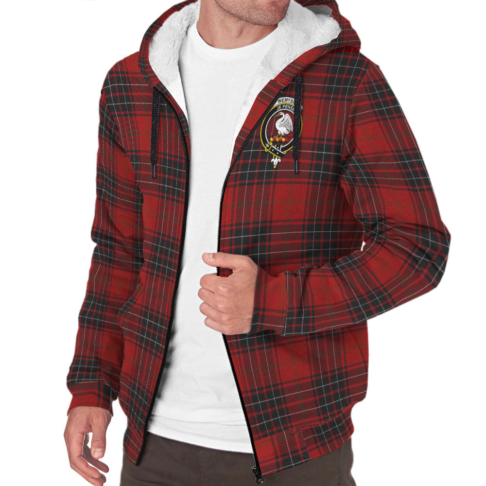 Wemyss Tartan Sherpa Hoodie with Family Crest - Tartan Vibes Clothing