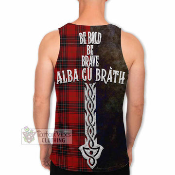 Wemyss Tartan Family Crest Men's Tank Top Alba Gu Brath Be Brave Lion Ancient Style
