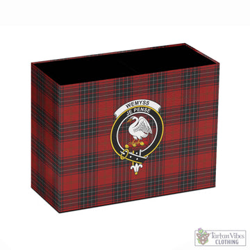 Wemyss Tartan Pen Holder with Family Crest