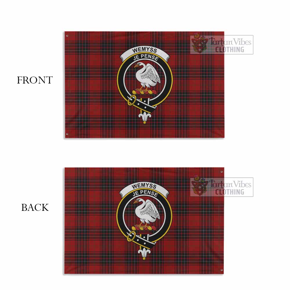 Tartan Vibes Clothing Wemyss Tartan House Flag with Family Crest