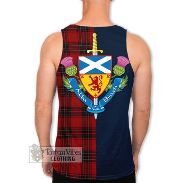 Wemyss Tartan Men's Tank Top Alba with Scottish Lion Royal Arm Half Style
