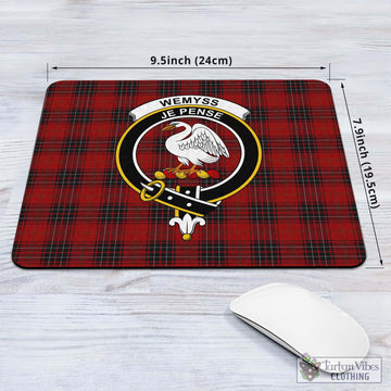 Tartan Vibes Clothing Wemyss Tartan Mouse Pad with Family Crest