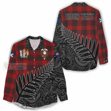 Wemyss Crest Tartan Women's Casual Shirt with New Zealand Silver Fern Half Style