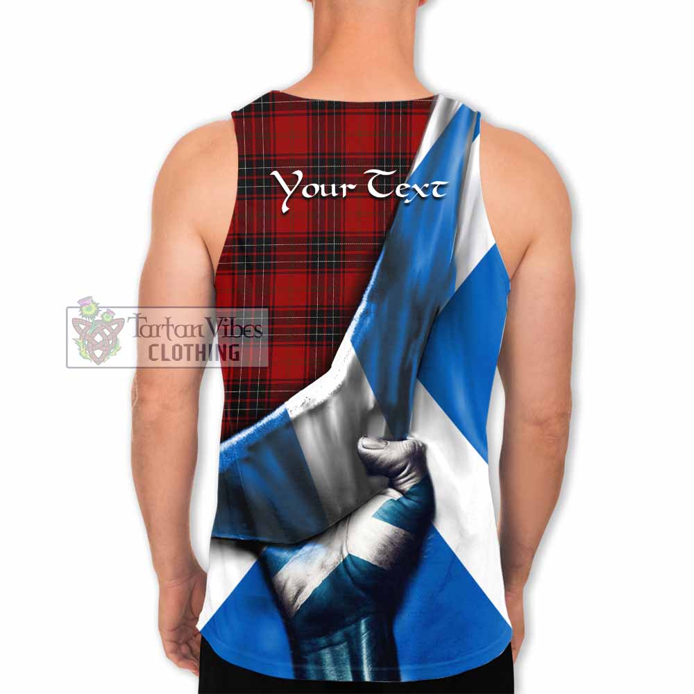 Tartan Vibes Clothing Wemyss Tartan Men's Tank Top with Family Crest Scotland Patriotic Style
