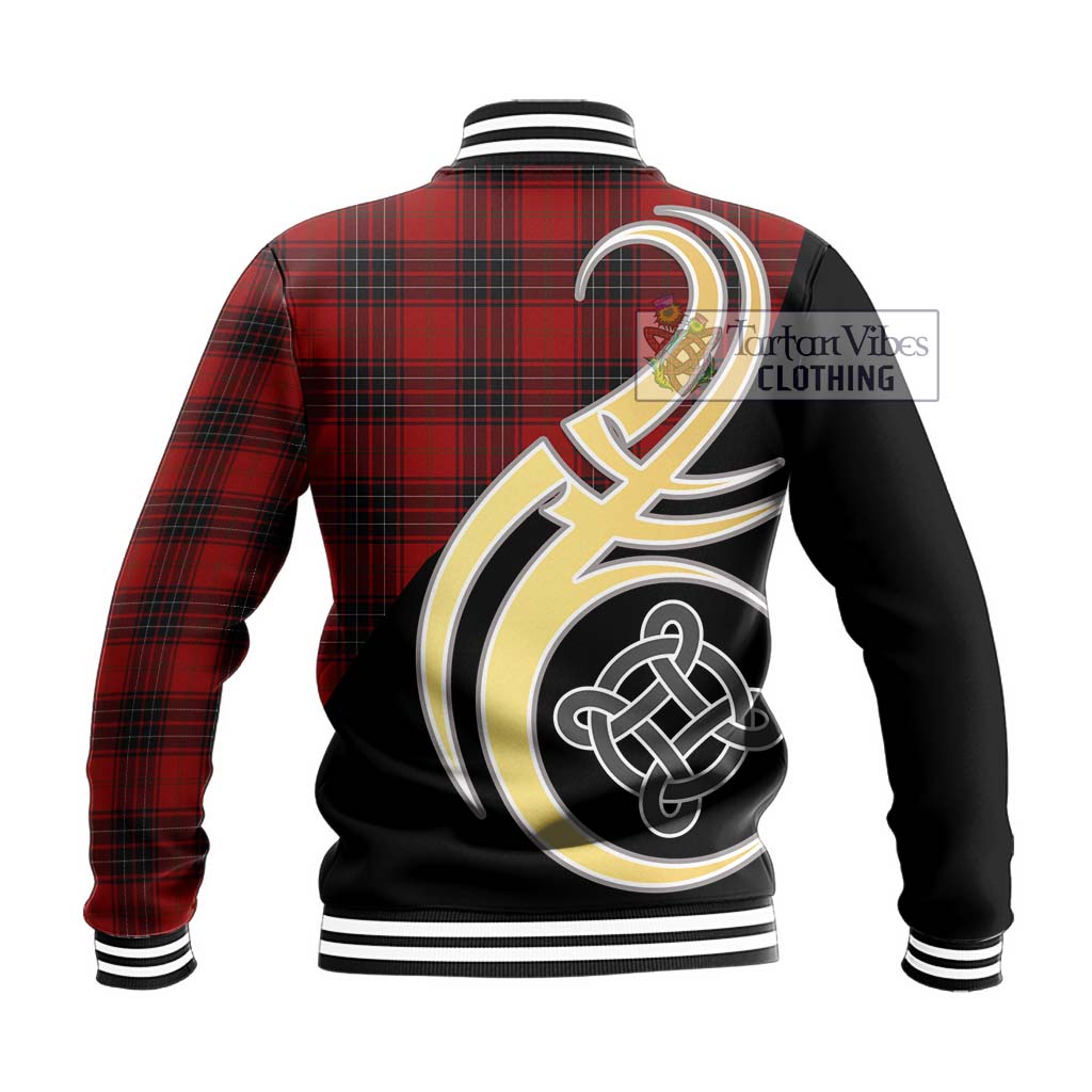 Wemyss Tartan Baseball Jacket with Family Crest and Celtic Symbol Style - Tartan Vibes Clothing