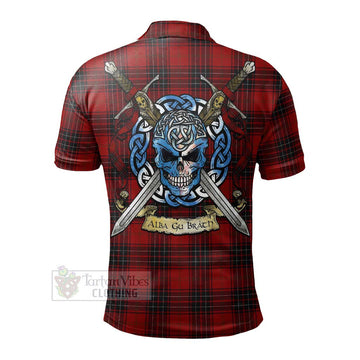 Wemyss Tartan Polo Shirt with Family Crest Celtic Skull Style