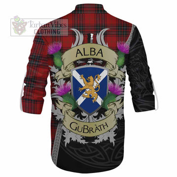 Tartan Vibes Clothing Wemyss Tartan Family Crest Ghillie Kilt Shirt Lion Rampant Royal Thistle Shield Celtic Inspired