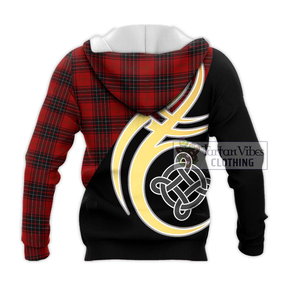 Wemyss Tartan Knitted Hoodie with Family Crest and Celtic Symbol Style - Tartan Vibes Clothing