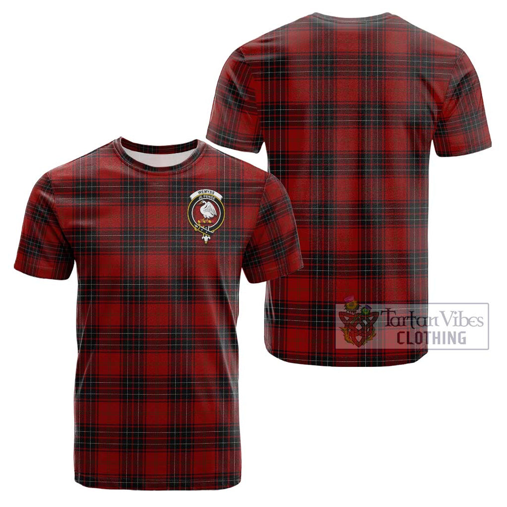 Wemyss Tartan Cotton T-Shirt with Family Crest Kid's Shirt - Tartanvibesclothing Shop