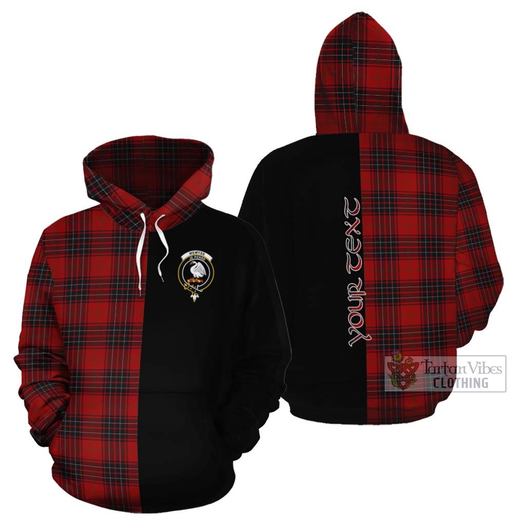 Tartan Vibes Clothing Wemyss Tartan Cotton Hoodie with Family Crest and Half Of Me Style