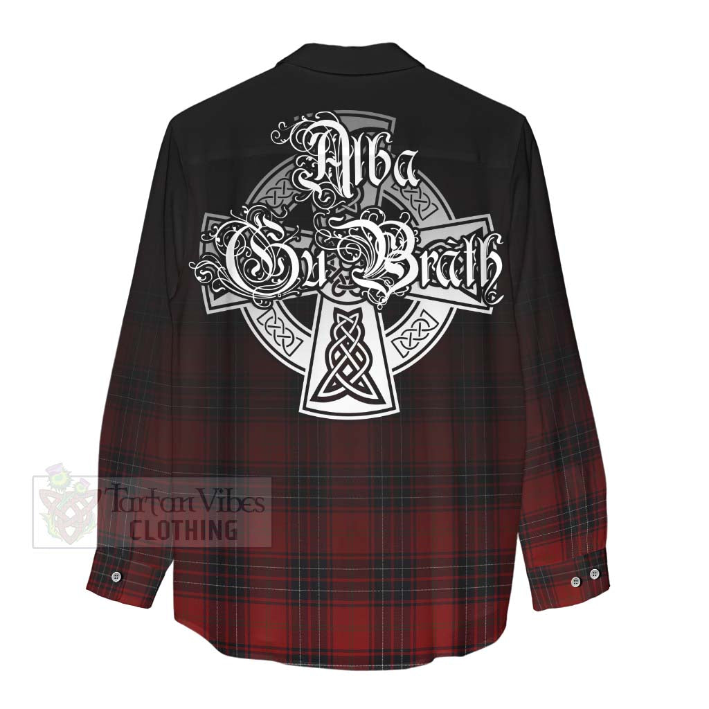 Tartan Vibes Clothing Wemyss Tartan Women's Casual Shirt Featuring Alba Gu Brath Family Crest Celtic Inspired