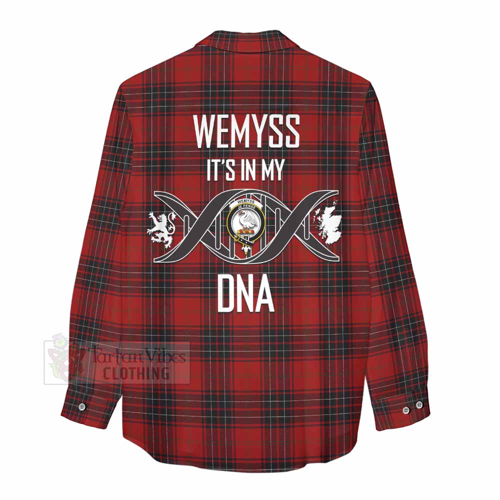 Tartan Vibes Clothing Wemyss Tartan Women's Casual Shirt with Family Crest DNA In Me Style