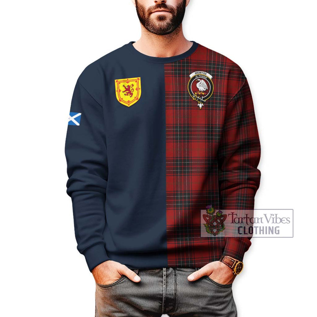Tartan Vibes Clothing Wemyss Tartan Sweatshirt with Scottish Lion Royal Arm Half Style