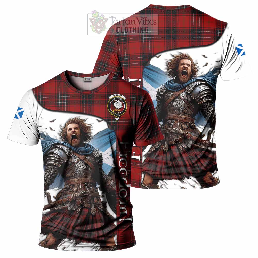 Wemyss Crest Tartan T-Shirt Inspired by the Freedom of Scottish Warrior