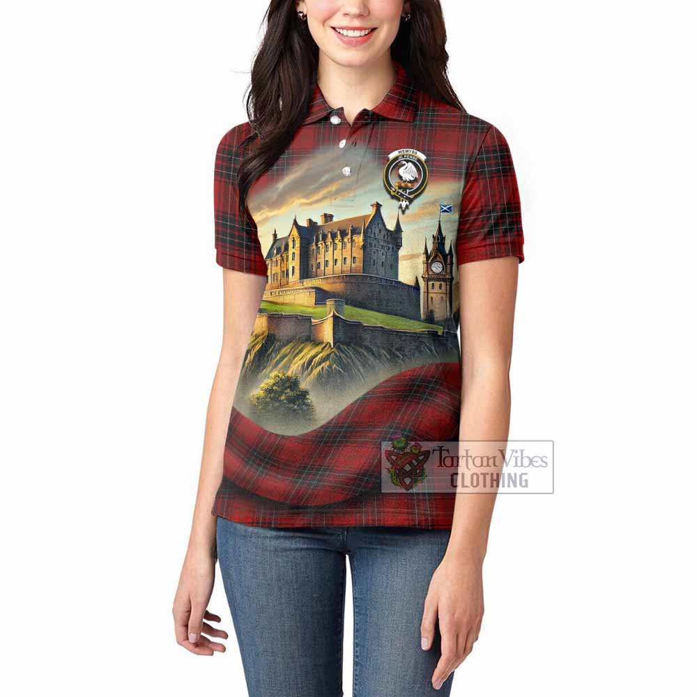 Tartan Vibes Clothing Wemyss Tartan Family Crest Women's Polo Shirt with Scottish Ancient Castle Stype