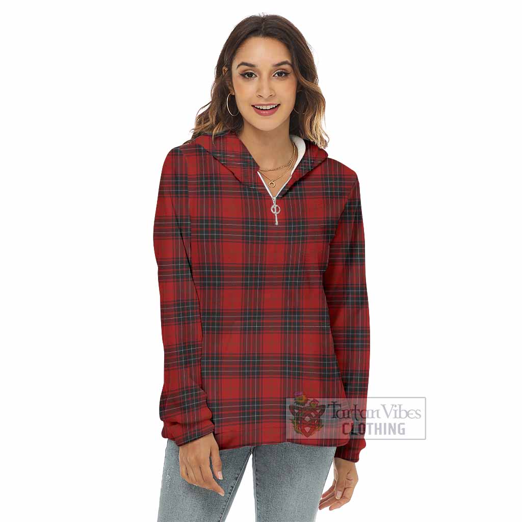 Tartan Vibes Clothing Wemyss Tartan Women's Borg  Half Zip Fleece Hoodie