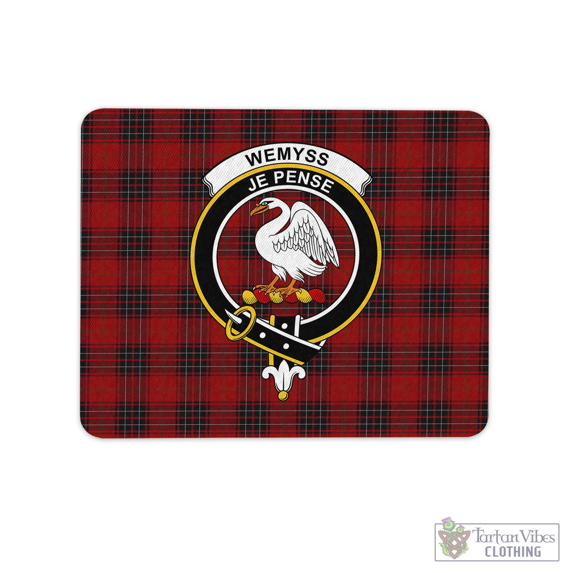 Tartan Vibes Clothing Wemyss Tartan Mouse Pad with Family Crest