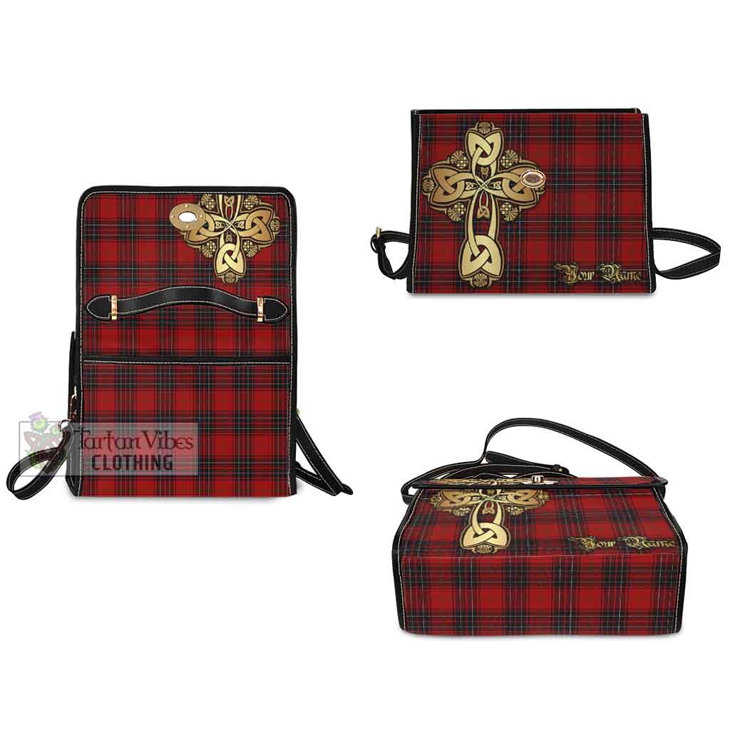 Tartan Vibes Clothing Wemyss Tartan Waterproof Canvas Bag Golden Thistle Celtic Cross Style