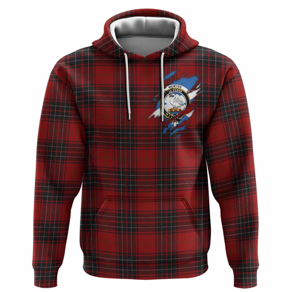 Wemyss Clan Crest In Me Tartan Hoodie Scotland Flag Style