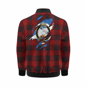 Wemyss Clan Crest In Me Tartan Kid Bomber Jacket Scotland Flag Style