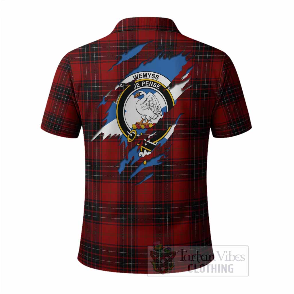 Wemyss Clan Crest In Me Tartan Polo Shirt Scotland Flag Style