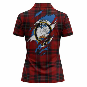 Wemyss Clan Crest In Me Tartan Women Polo Shirt Scotland Flag Style