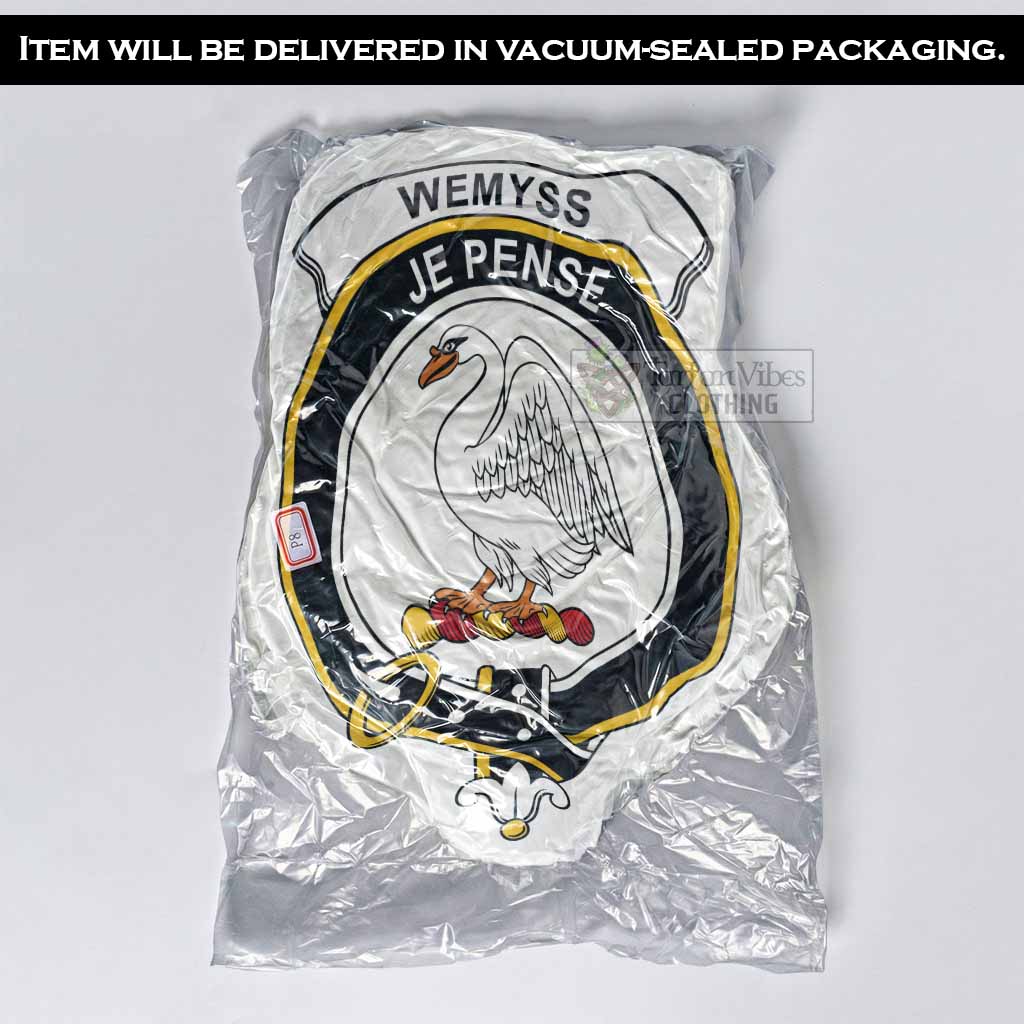 Wemyss Clan Crest Shaped Throw Pillow, Scottish Clan Badge Decorative Pillow