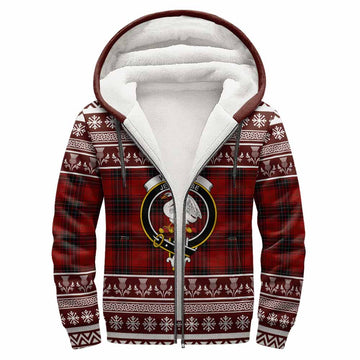 Wemyss Clan Tartan Christmas Fleece Hoodie with Family Crest
