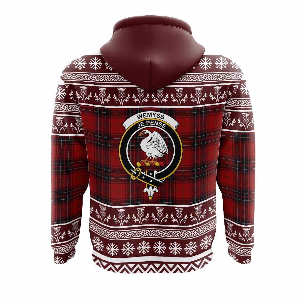 Wemyss Clan Tartan Christmas Hoodie with Family Crest - Tartan Vibes Clothing