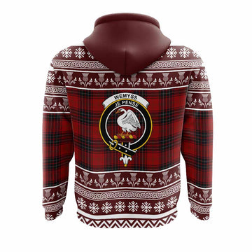 Wemyss Clan Tartan Christmas Hoodie with Family Crest