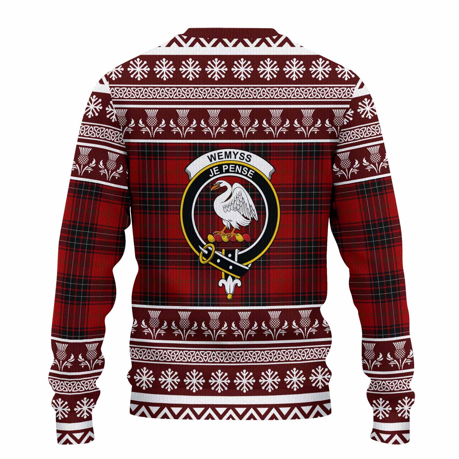 Wemyss Clan Tartan Christmas Ugly Sweater with Family Crest - Tartan Vibes Clothing