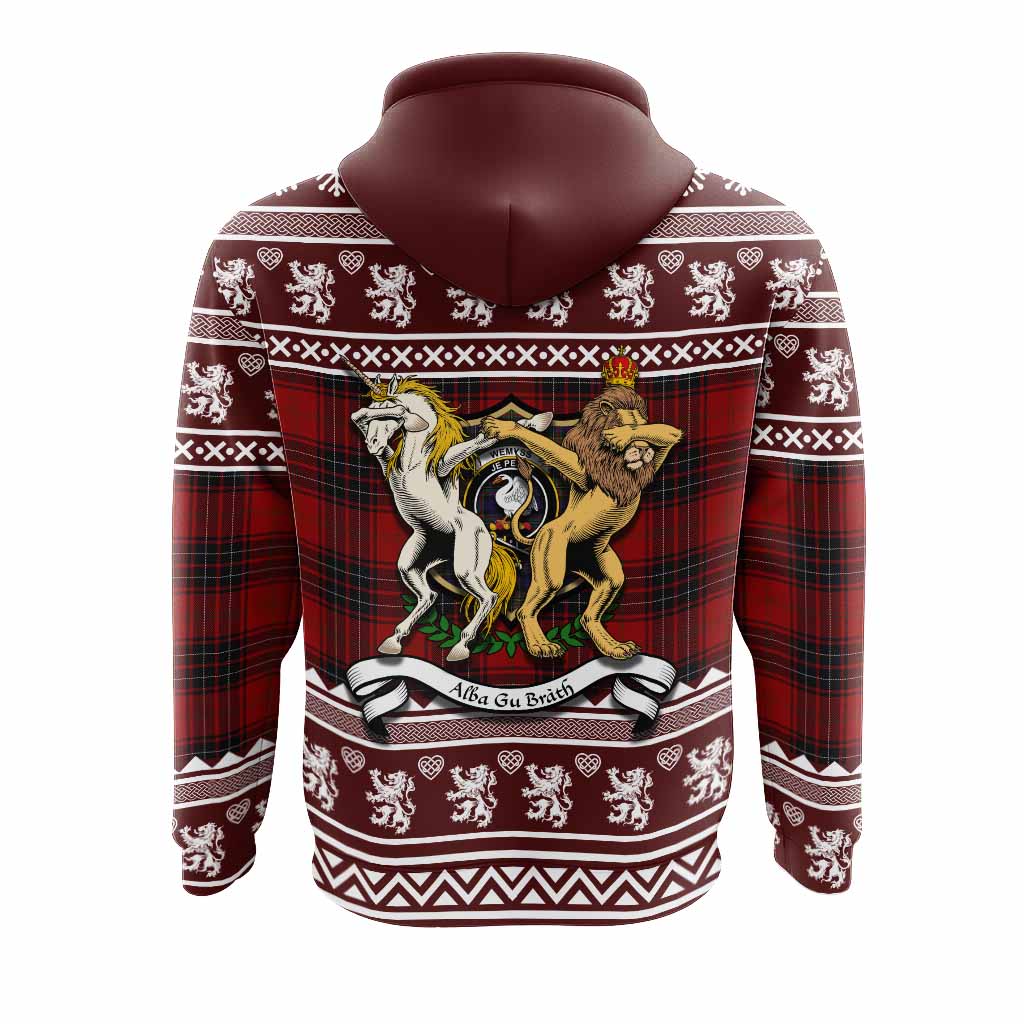 Wemyss Clan Tartan Crest Christmas Hoodie Coat of Arms Funny Style - Tartan Vibes Clothing