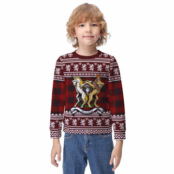 Wemyss Clan Tartan Crest Christmas Kid Ugly Sweatshirt Coat of Arms Funny Style