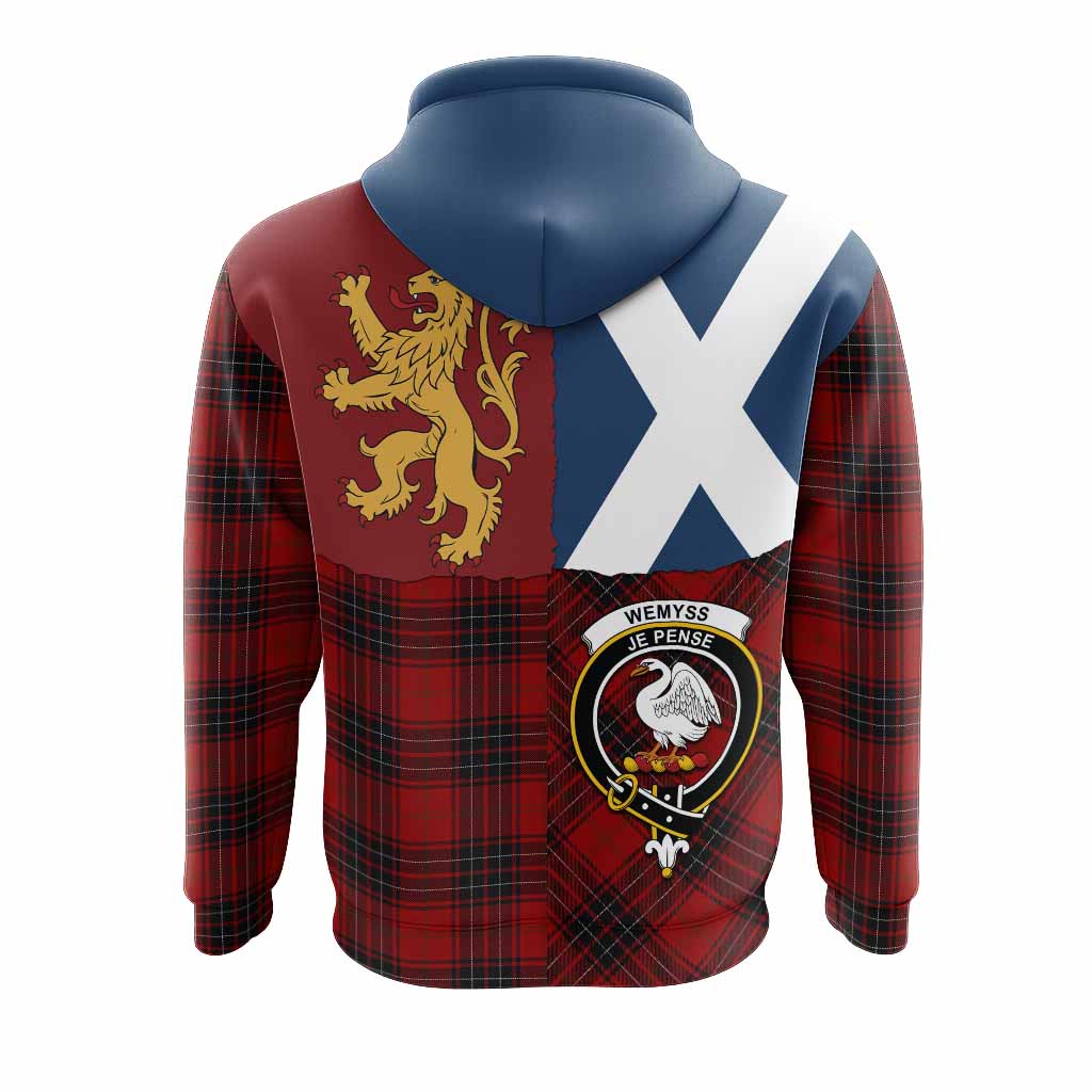 Wemyss Crest Tartan Hoodie with Lion Rampant Saltire Style