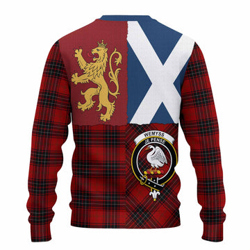 Wemyss Crest Tartan Knitted Sweater with Lion Rampant Saltire Style