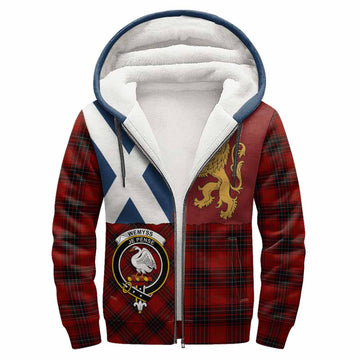 Wemyss Crest Tartan Sherpa Hoodie with Lion Rampant Saltire Style
