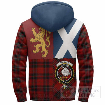 Wemyss Crest Tartan Sherpa Hoodie with Lion Rampant Saltire Style